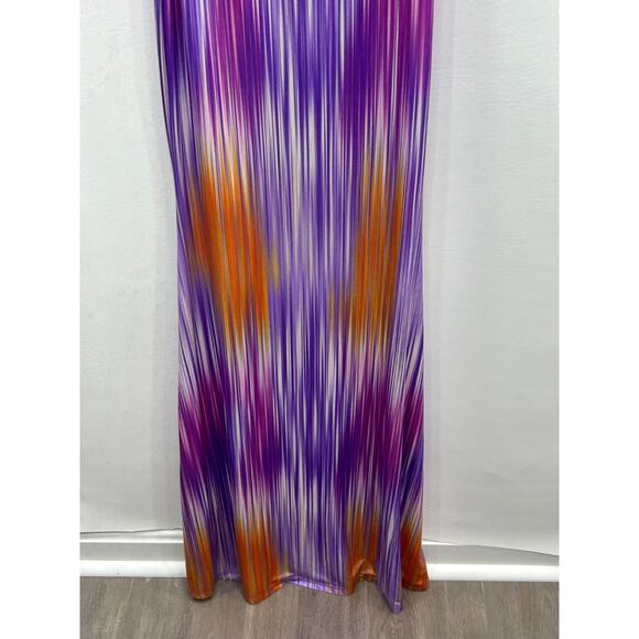 Lilly's Kloset Womens Bandeau Maxi Dress Cutout Strapless Striped Purple Size S - Picture 6 of 8